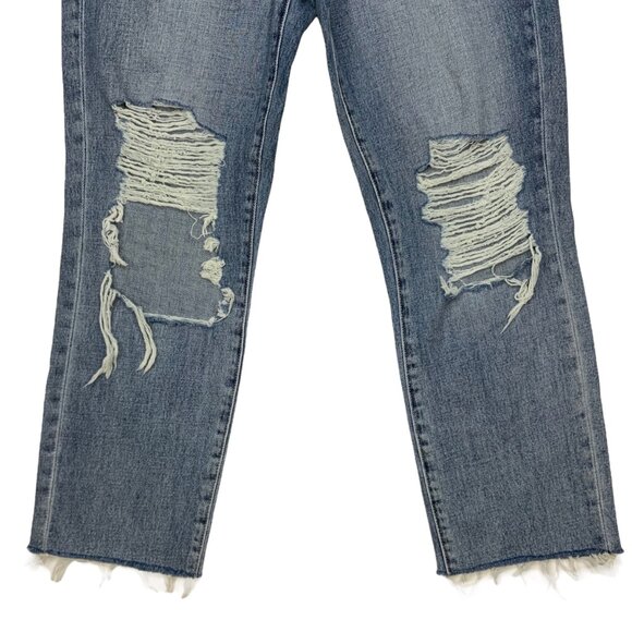 L'AGENCE Adele High Rise Crop Stovepipe Jean 25 Fallbrook Rip Knees - Picture 9 of 12